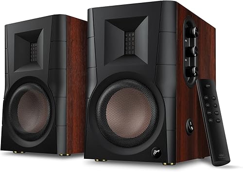 Miniatura 7 de HiVi-Swans Altavoces Bluetooth D100 para estantería, altavoces estéreo de escritorio alimentados para TV/tocadiscos/PC/monitor, altavoces