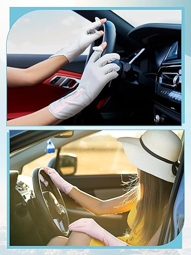 Miniatura 5 de 4 pares de guantes de protección UV para pantalla táctil, protección solar de dedo completo, guantes de conducción para ciclismo al aire libre de