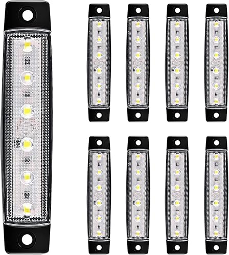 Pack-10 - Luz indicadora LED para automóvil, 6 luces LED de 3.9 pulgadas, luz indicadora de señal delantera y trasera, para remolque, camión,
