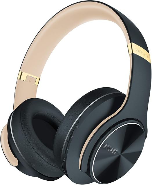 DOQAUS Wireless Bluetooth Headphones Over Ear, 52 Hrs Foldable Headphones with 3 EQ Modes, Hi-Fi Stereo Comfortable Earpads Bluetooth Headsets Wired Mode with Mic for Cellphone PC TV (Shadow Grey)