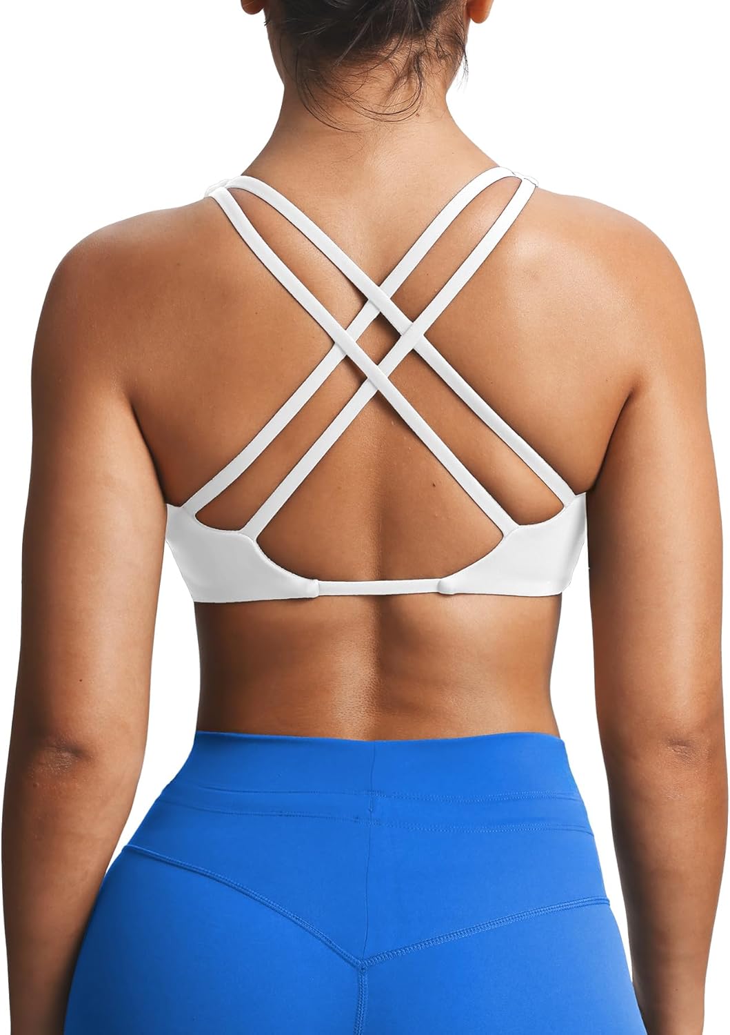 Aoxjox Women's Workout Sienna Crossback Sports Bras Fitness Low Impact Mila Bra Yoga Crop Tank