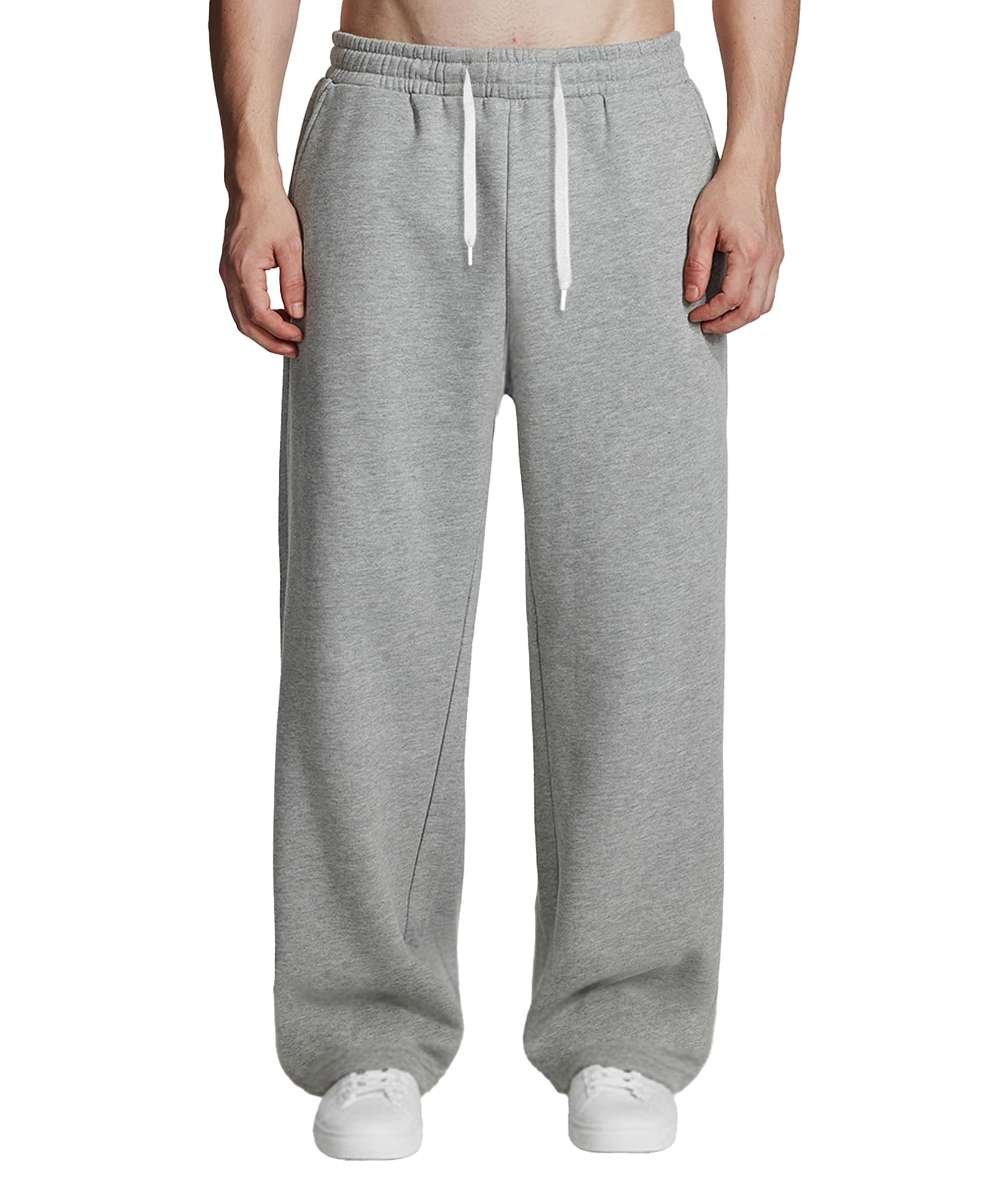 Susclude Mens Fleece Baggy Sweatpants Wide Leg