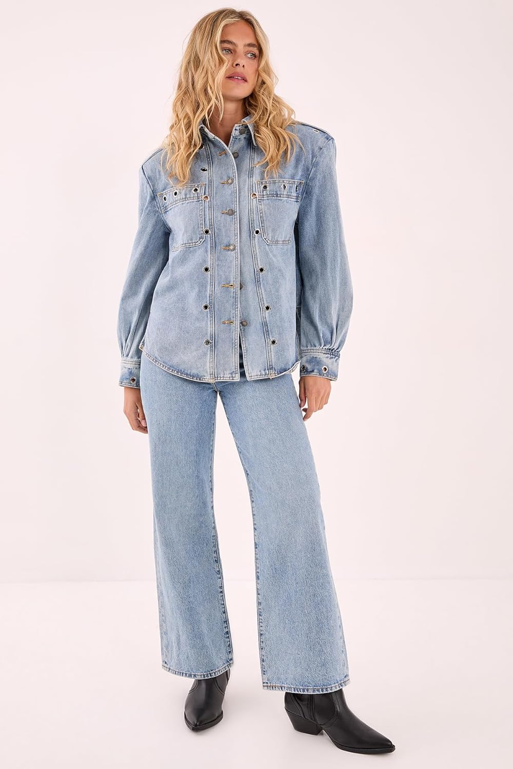 Nasty Gal Women's Eyelet Detail Denim Jacket