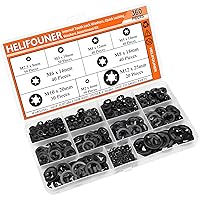 Vista 8 de 360 piezas de 9 tamaños de arandelas de bloqueo de estrella con diente interno, arandelas de bloqueo de velocidad rápida, tuercas de empuje, clips