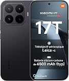 XIAOMI 17T, Smartphone 12+512 GB, 6.59" 120Hz eye-care display, 6500mAh (typ) Silicon-carbon Battery, Leica 5x Telephoto, 67W HyperCharge, MediaTek Dimensity 9500, Black, 1 year extra warranty - 1