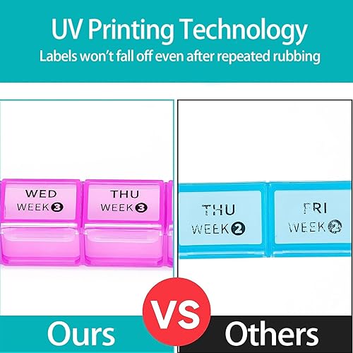 Miniatura 6 de Organizador semanal de píldoras 1 vez al día, organizador de pastillas mensual de 4 semanas, pastillero de 28 días, organizador de píldoras