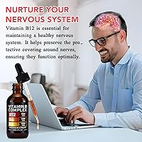 Vista 3 de Frovetani Complejo orgánico de vitamina B, vitaminas del complejo B para mujeres, líquido complejo de vitamina B, vitamina B12 metilcobalamina