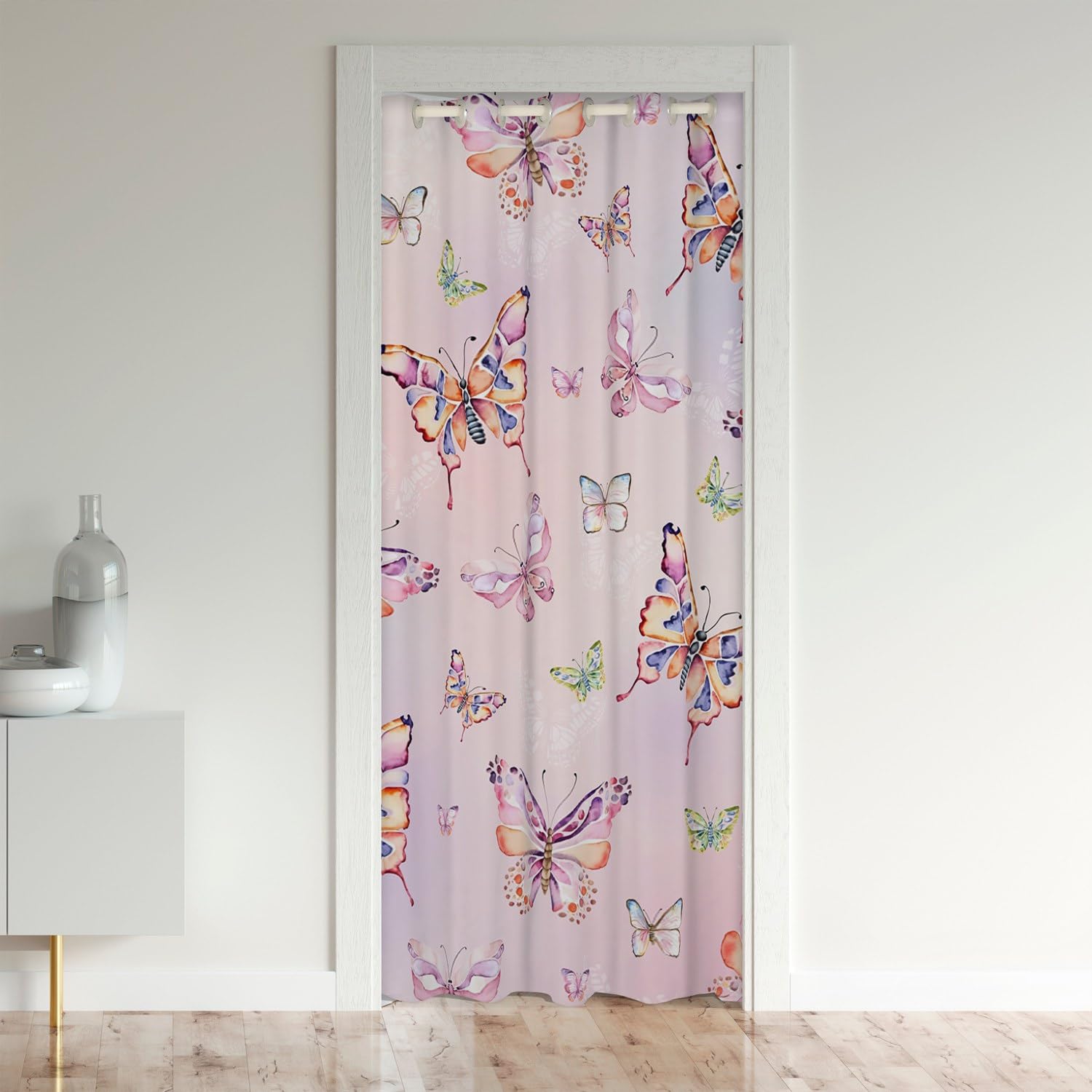 Rideau de porte papillon arc-en-ciel pour l'intimité du salon
