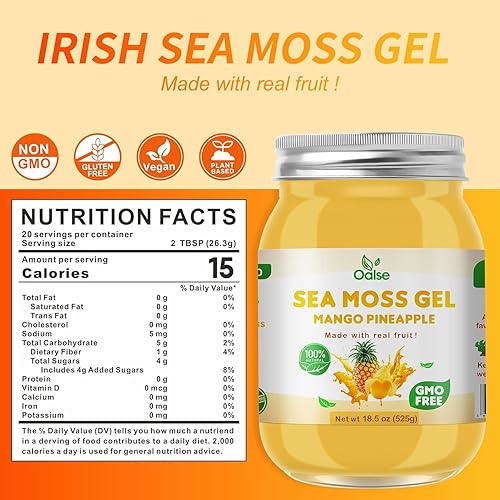 Miniatura 41 de Gel de musgo marino de 15 onzas, gel natural de masa marina irlandesa artesanal con 92 minerales y vitaminas, sin OMG, sin gluten, vegano, defensa