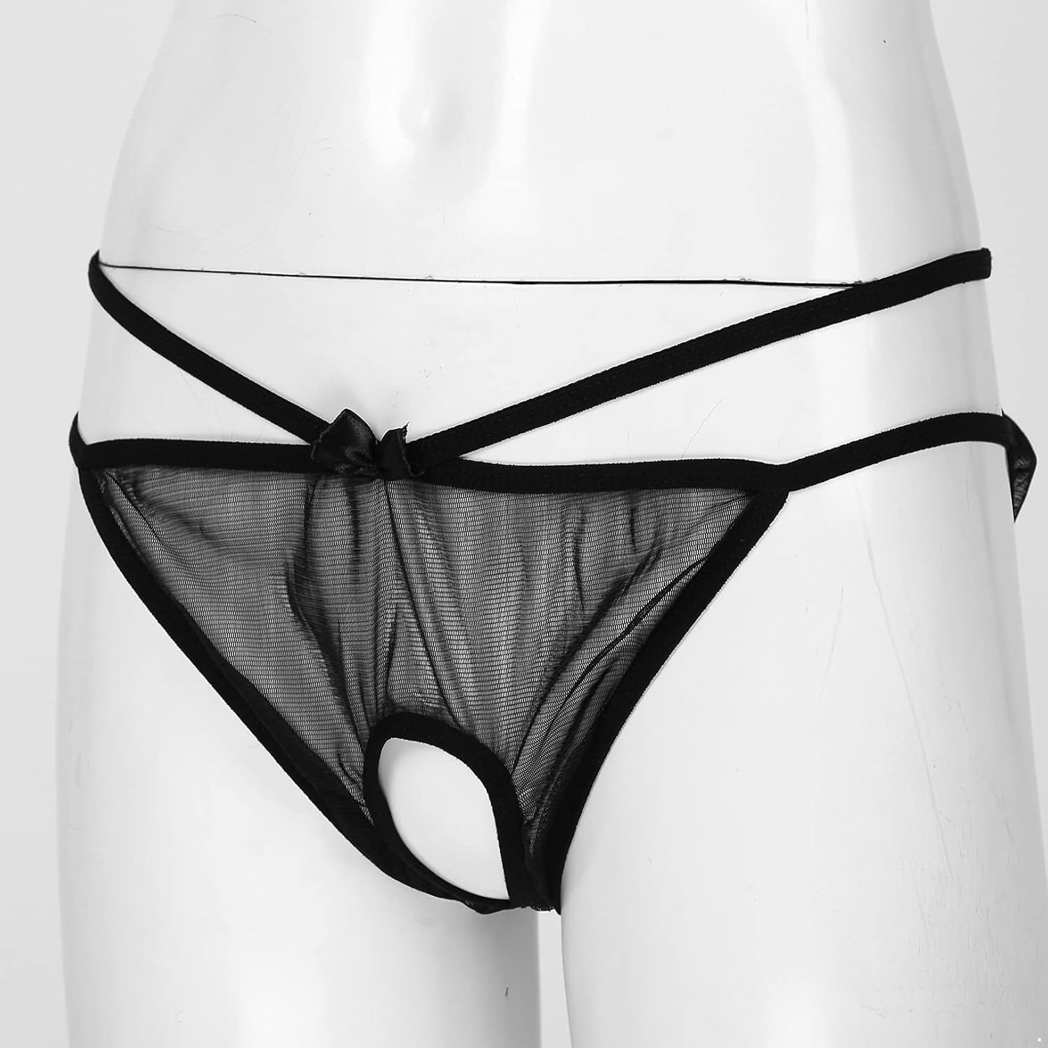 Hularka Women's Transparent Bikini Briefs Underwear Mesh Jockstrap G-String Thongs Underpants