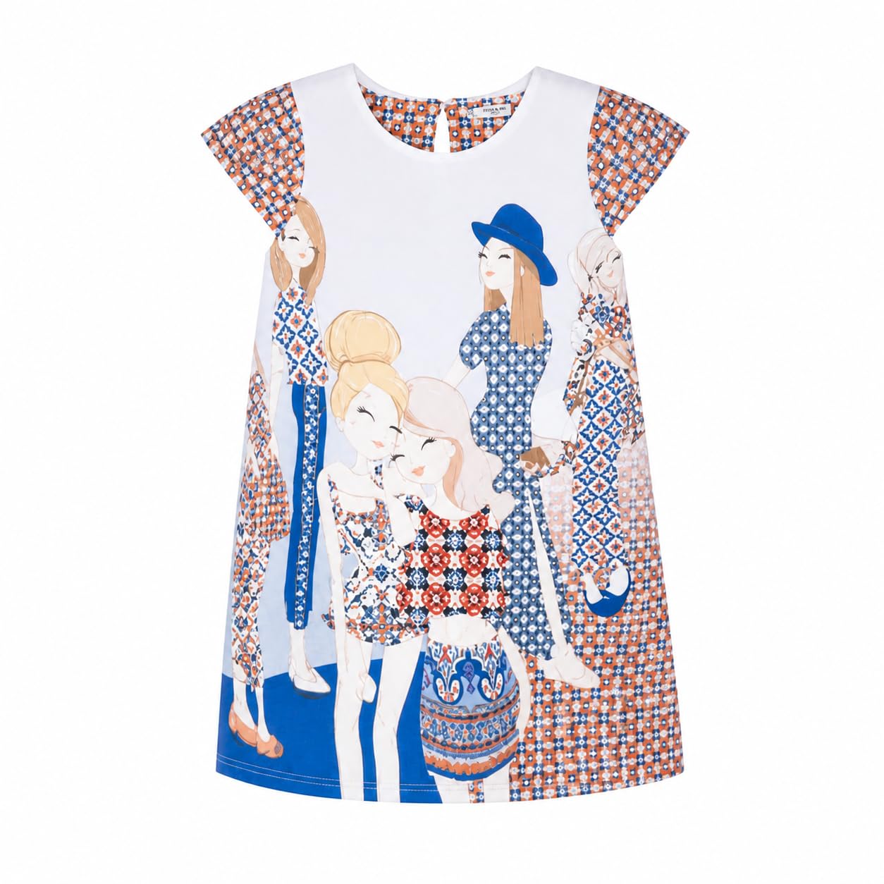 Generico Vestito Bambina Manica Corta 3-9 Anni