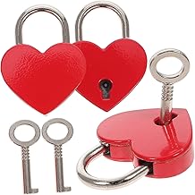 YARNOW 3 Conjuntos De Cadeado Amor Cadeado Vintage Cadeado Pequeno Cadeado Chave Cadeado De Mini Cadeado Chave Cadeado Em Forma De Coração Mini Cadeado Caixa Decorativa