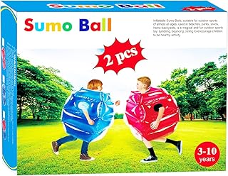 SUNSHINE-MALL 2 pc Sumo Balls for Kids, Bubble Bounce Ball, Lawn Game for Child Outdoor Team Gaming Play, Ages 3-12 (24 in...