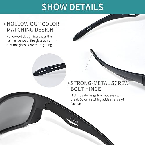 Miniatura 3 de AVDLAB Gafas de sol polarizadas resistentes a los rayos UV400 para mujeres y hombres, ciclismo, correr, pesca, béisbol, deportes al aire libre