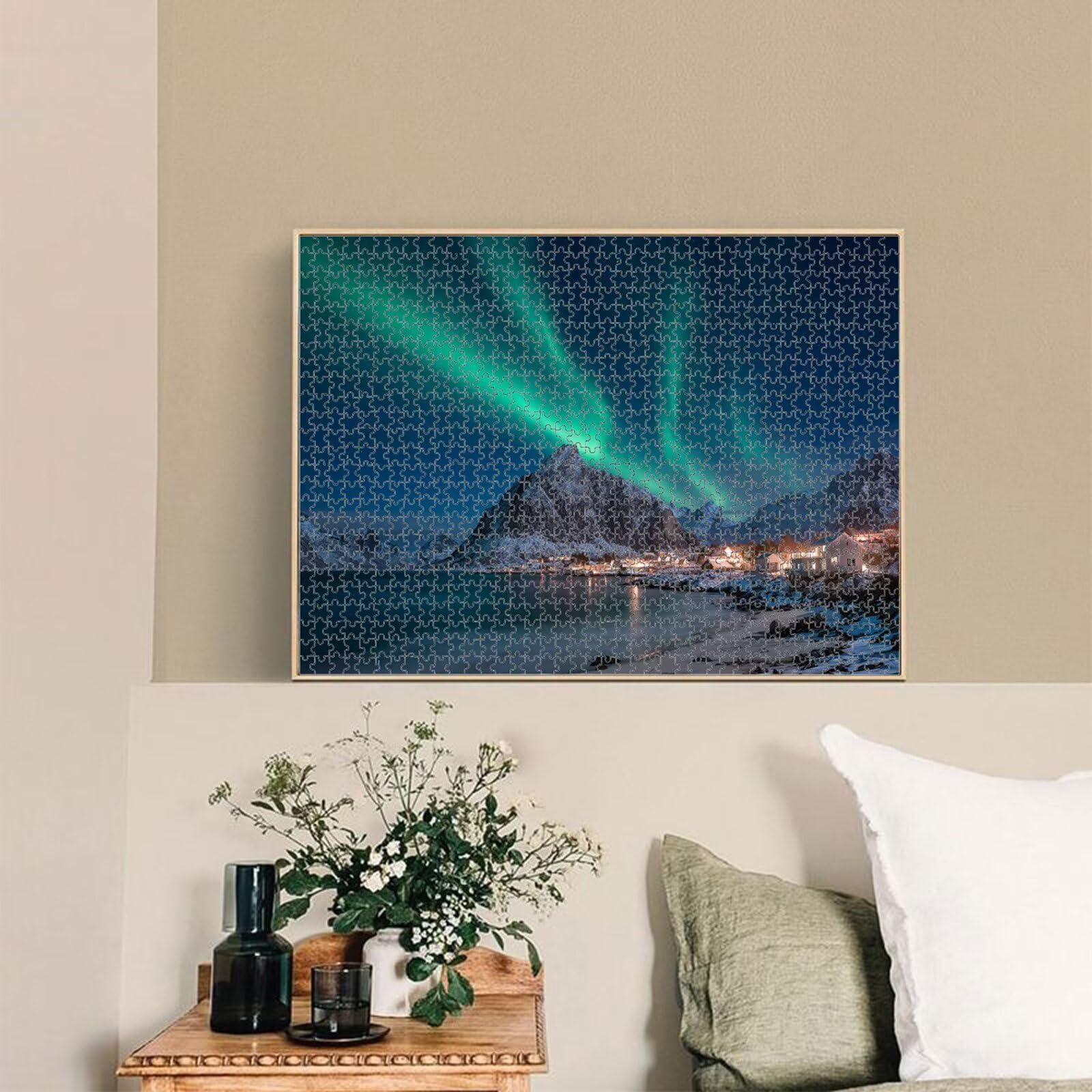 4000 sztuk puzzli dla dorosłych - Aurora i Norwegia - dekoracja ścienna 1T#1236 | Drewniane puzzle, precyzyjnie cięte, żywe kolory atramentu, statyczne hobby, dekoracja domu, 105 x 147 cm