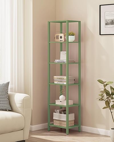 Miniatura 12 de TUTOTAK Estantería para libros de 6 niveles, estantería estrecha para espacios pequeños, estantería apilable de bricolaje, para sala de estar,