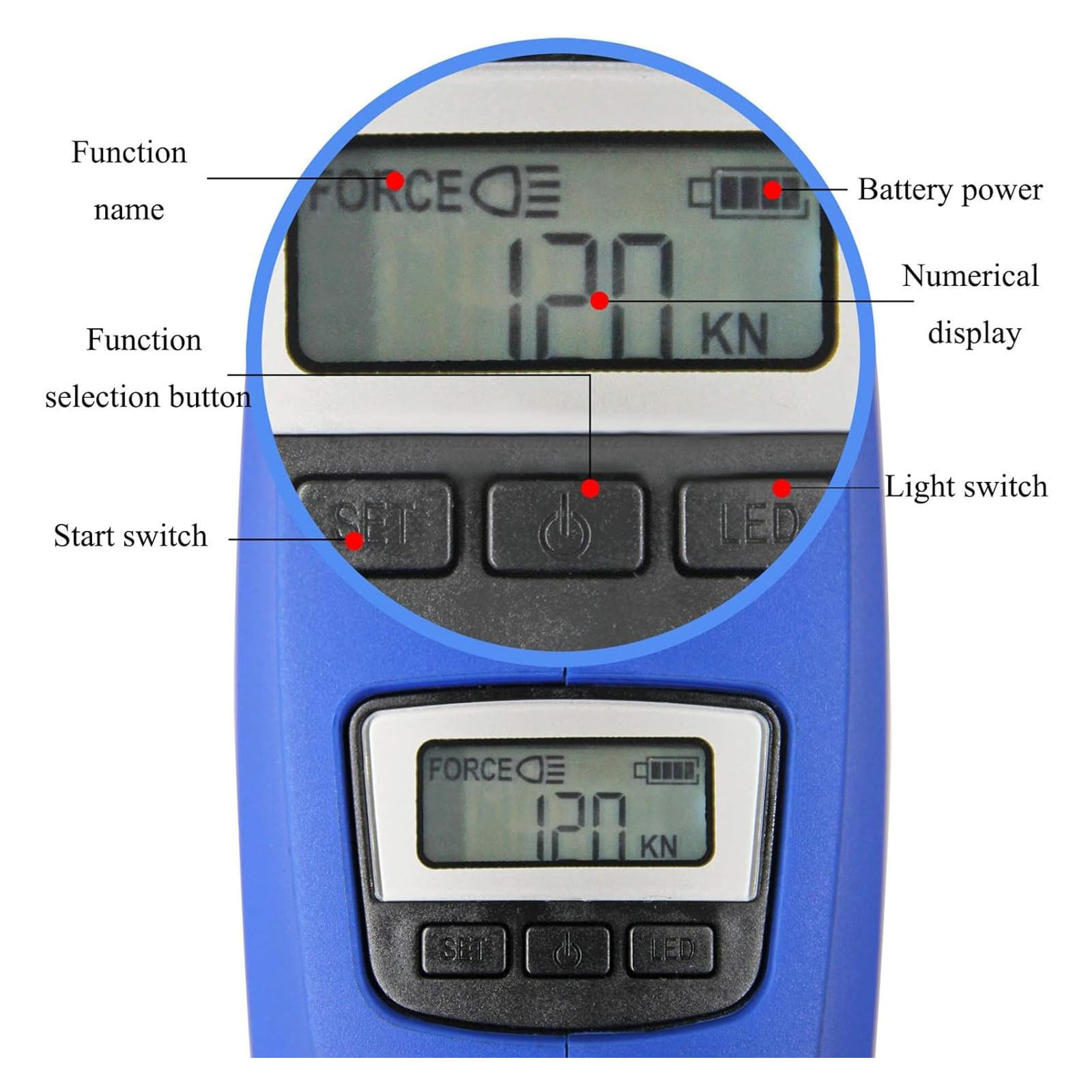 Pinza A Crimpare Idraulica Elettrica, Pinza A Crimpare Idraulica Senza Fili, Pinza A Crimpare per Capicorda per Cavo della Batteria con Display Digitale E 11/12 Paia di Matrici,EZ-300