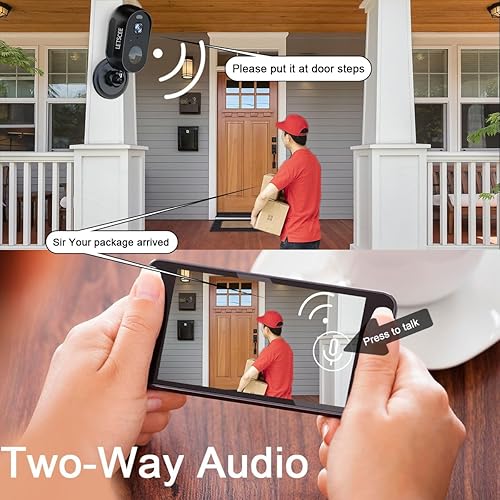 Miniatura 8 de Cámaras de seguridad para el hogar al aire libre en interiores, cámaras de seguridad inalámbricas para exteriores, batería recargable WiFi, visión