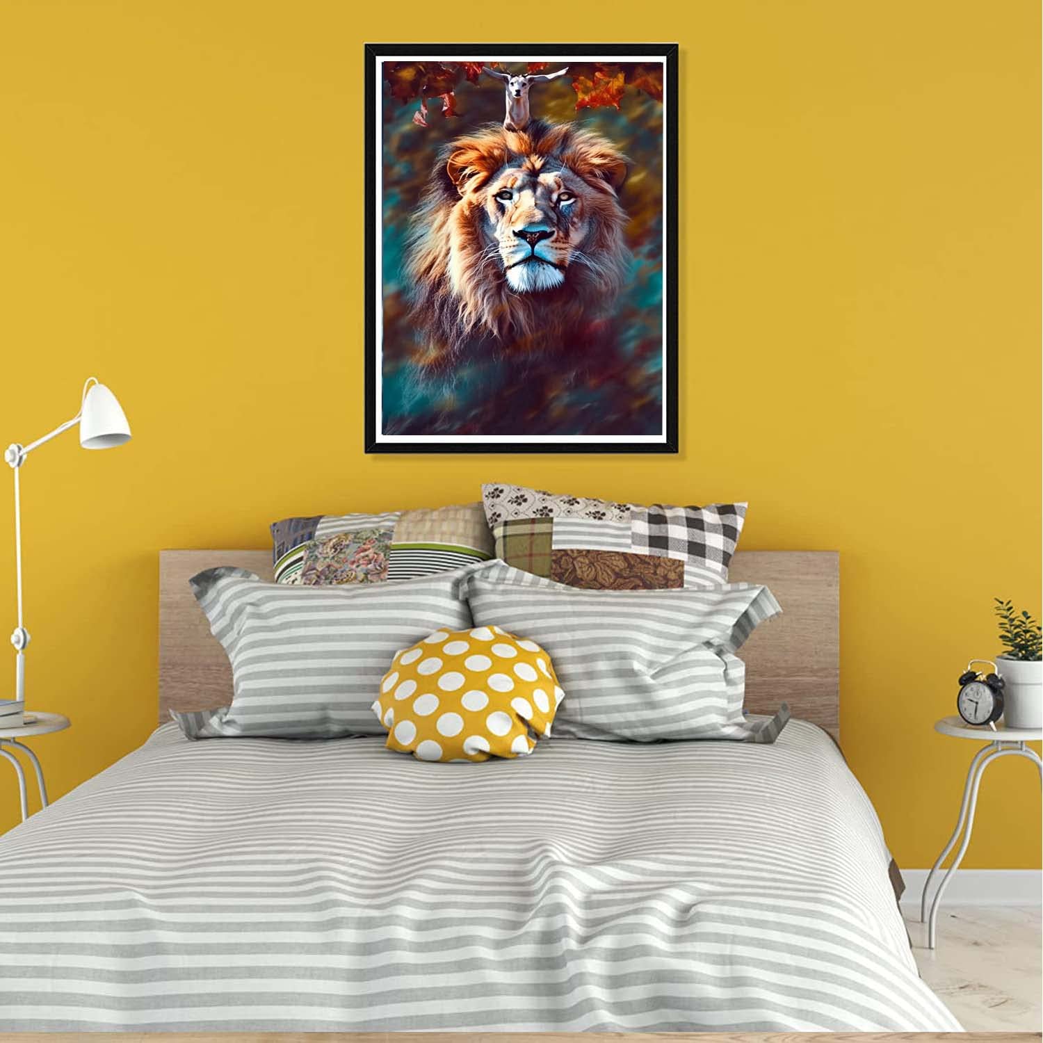 Pavemlo 5D Diamond Painting Kit Completo Il Leone, DIY Pittura Diamante Art Kit Animali, Strass Arte Creazione di Mosaico Murale Artigianale per la Decorazione della Parete di Casa 30X40cm/63