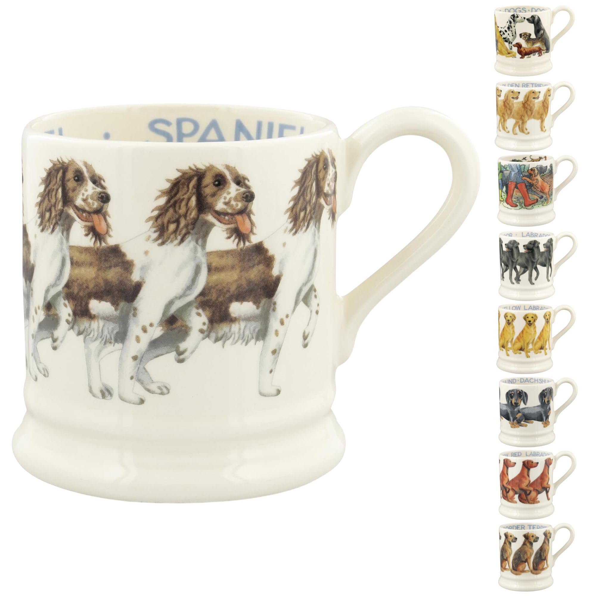 Emma Bridgewater Large Mug 1/2 Pint, Ceramic Coffee Mug Large - Stoneware Mug, Cappuccino, Latte, Coffee, Tea Cup - Beautiful Mugs, Birthday Gift - Coffee Mug Brown & Cream Spaniel
