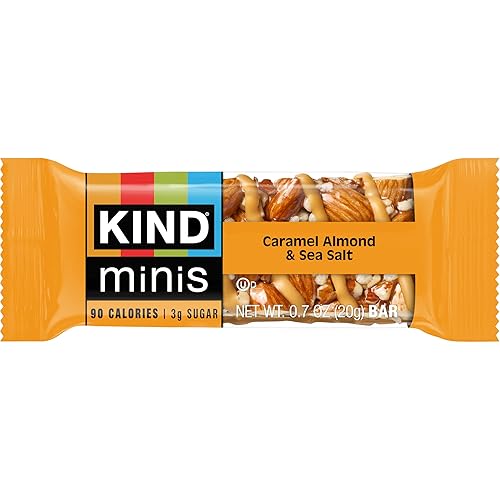 Miniatura 7 de KIND Bar Minis, paquete variado, nueces de chocolate negro, sal marina de almendras caramelo, mantequilla de maní, chocolate negro, sin gluten, bajo