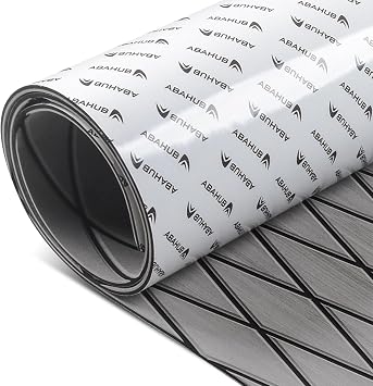 Abahub Diamond Pattern Boat Flooring with Self-Adhesive | Marine Decking Non Slip EVA Foam Sheet Trimmable Carpet for Motorboats RV Kayak Surfboard SUP 96x16/47