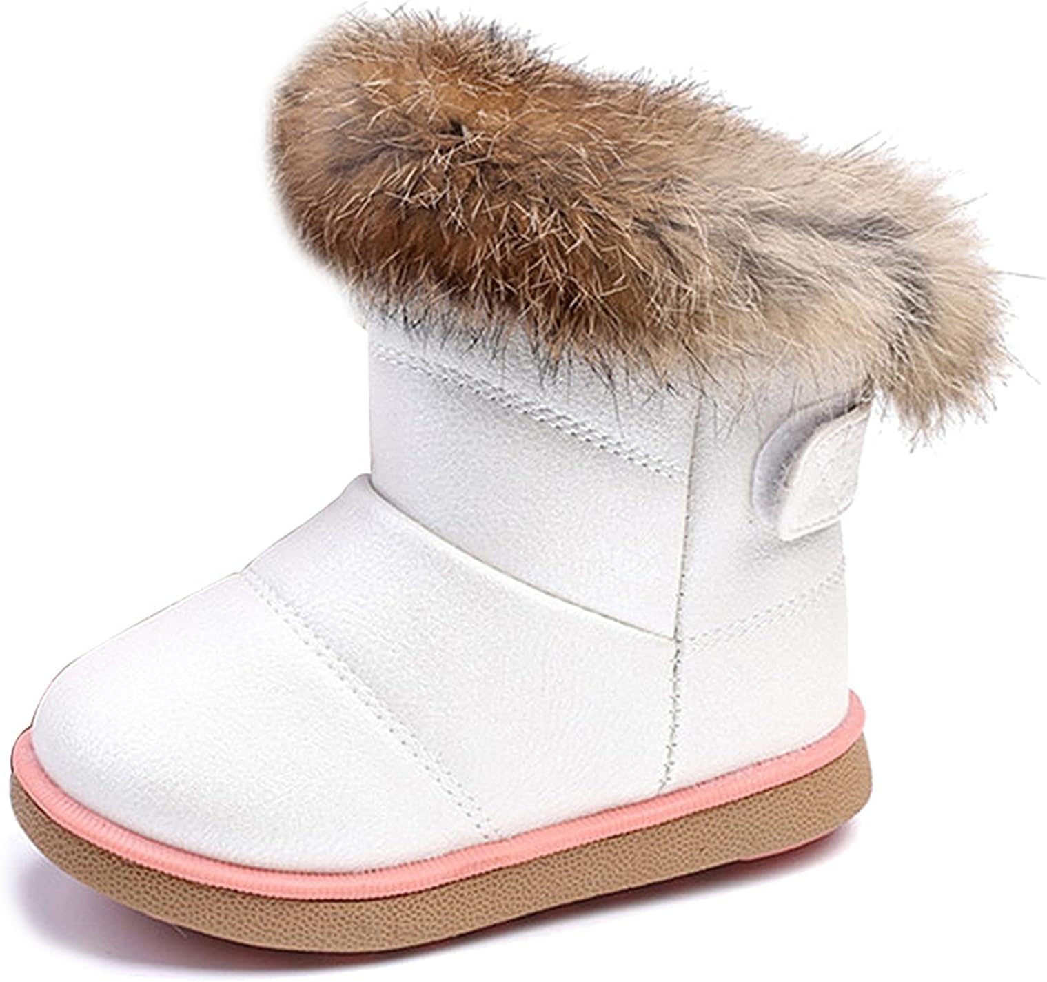 KVbabby Kids Winter Warm Snow Boots Girl's Fur Lined Boots Toddler PU Leather waterproof Boot