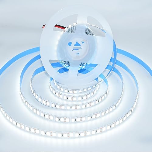 HAASHADA Tiras de luces LED, súper brillantes DC12V 5m16.4ft 15000LM SMD5054 (5050 actualizado) 600 luces LED, tiras de cinta LED flexibles