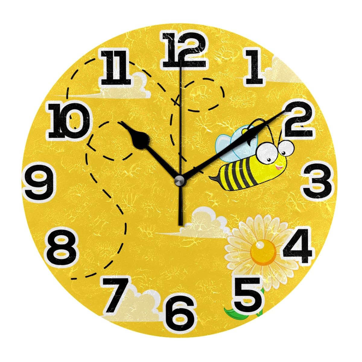 Horloge murale ronde à quartz de 25,4 cm silencieuse pour salon