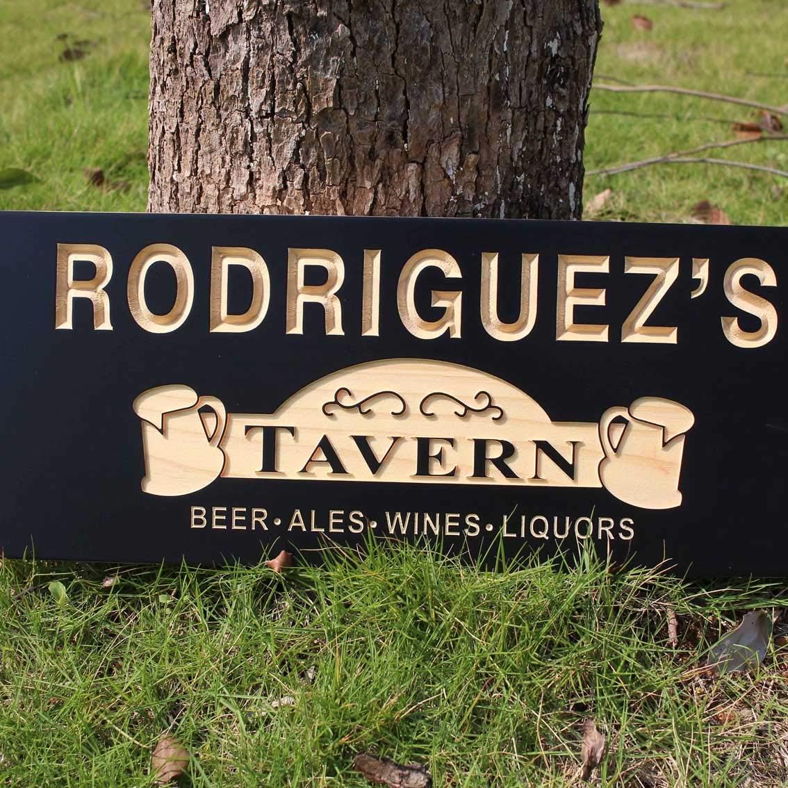 ADVPRO Name Personalized Tavern Beer Ales Wines Liquors Home Bar Decoration Man Cave Engraved Wooden Sign 23 x 9.25 st18s62-wpc0070-tm-l