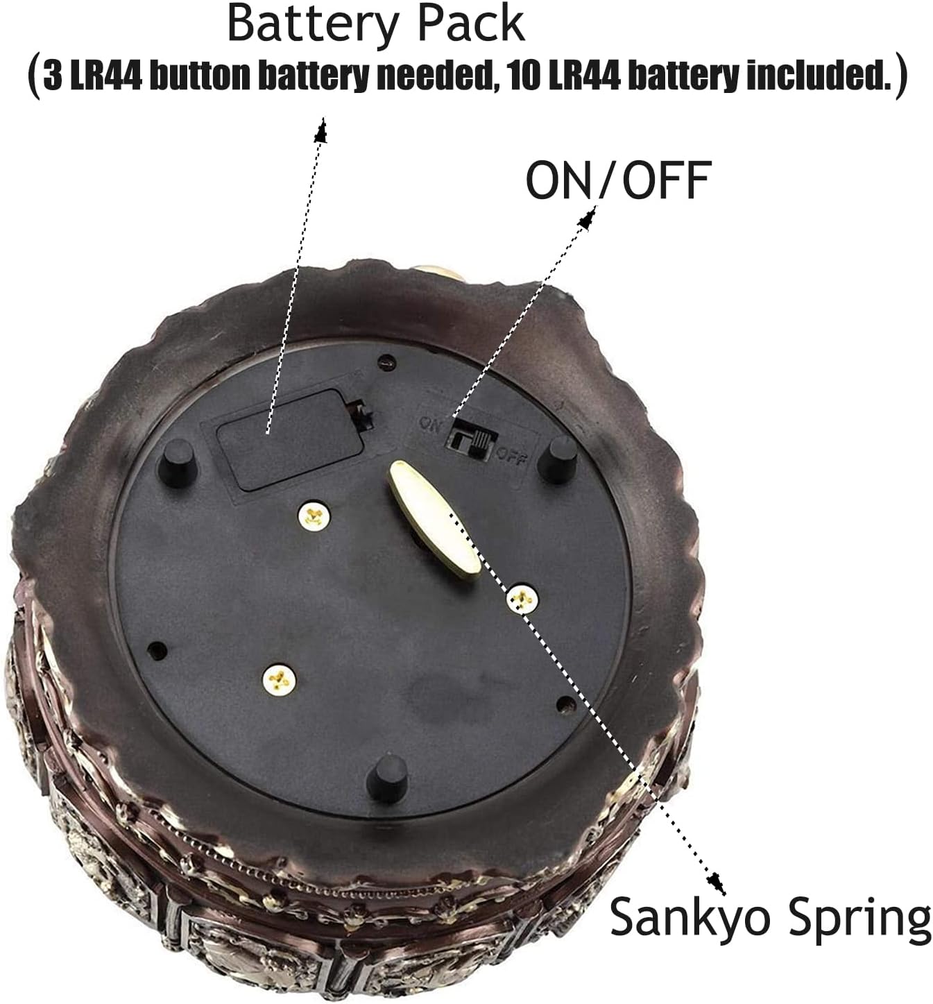 Vintage Music Box Constellation Style Plays Always with Me Tune, Goddess Rotating Musical Box Sankyo 18-Note Wind Up Hand-Painted Collectible Zodiac Gift for Christmas Birthday