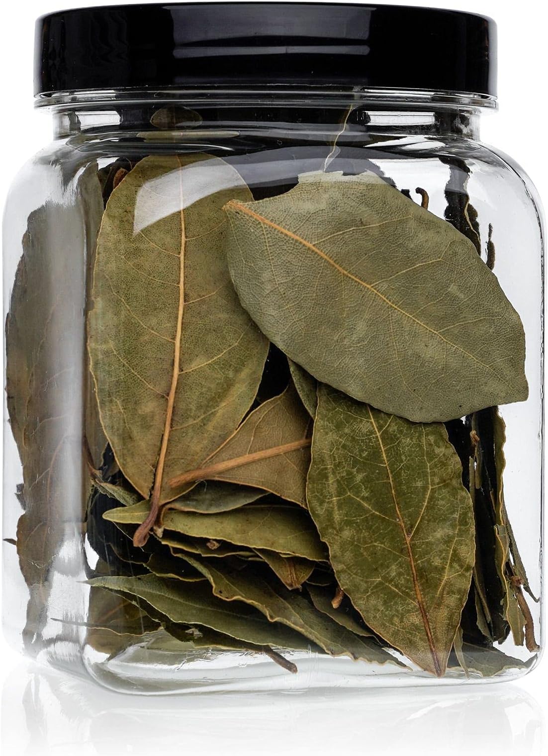 Pack of 3 Square Plastic Jars with Lids 450ml (16oz) – Refillable Square Clear Storage Containers with Airtight Black Lids for Kitchen use, Dry Foods, Sweets, Spices & More.