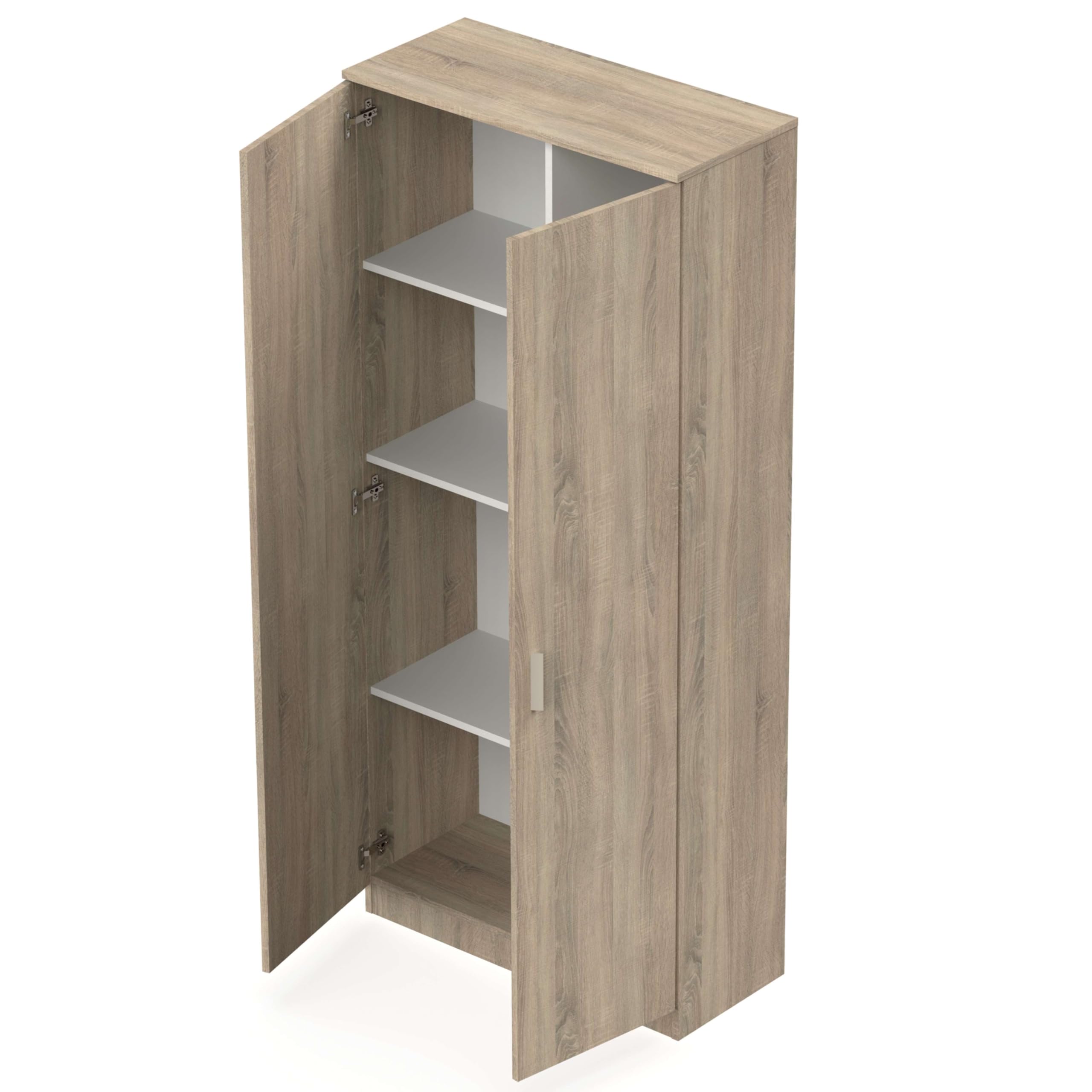 Miroytengo Armario Multiusos Escobero 1 Estante Superior Regulable en Altura Color Roble Cambrian 180x80x35 cm