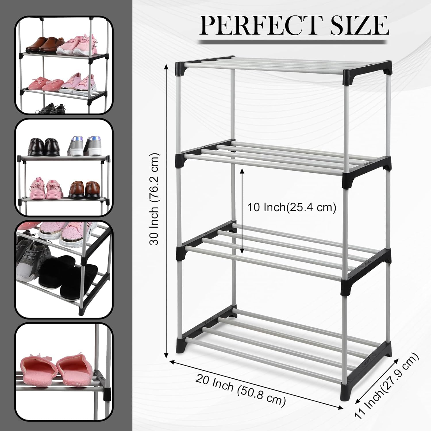 Vancefame Multipurpose Collapsible Fabric Wardrobe Organizer for Clothes | Stylish Foldable Storage Rack (Material - Plastic & Metal Pipes (4 Shelve,) offers donot miss 2 Vancefame Multipurpose Collapsible Fabric Wardrobe Organizer for Clothes | Stylish Foldable Storage Rack (Material - Plastic & Metal Pipes (4 Shelve,) offers donot miss