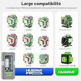 Huepar Pro Récepteur Laser Mode Impulsion Détecteur de Ligne pour Niveaux Laser, Extérieur 60 m, Modes Double Précision, Étanchéité IP65, Pince Magnétique, LCD+LED, Autonomie de 20 Heures - 3