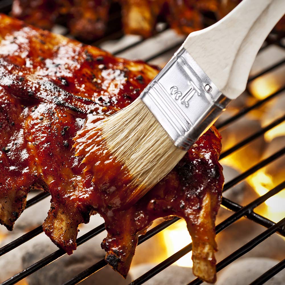 Image secondaire de Lot de 5 Pinceaux en Bois pour Barbecue et Cuisine - Idéal pour Marinades et Nettoyage