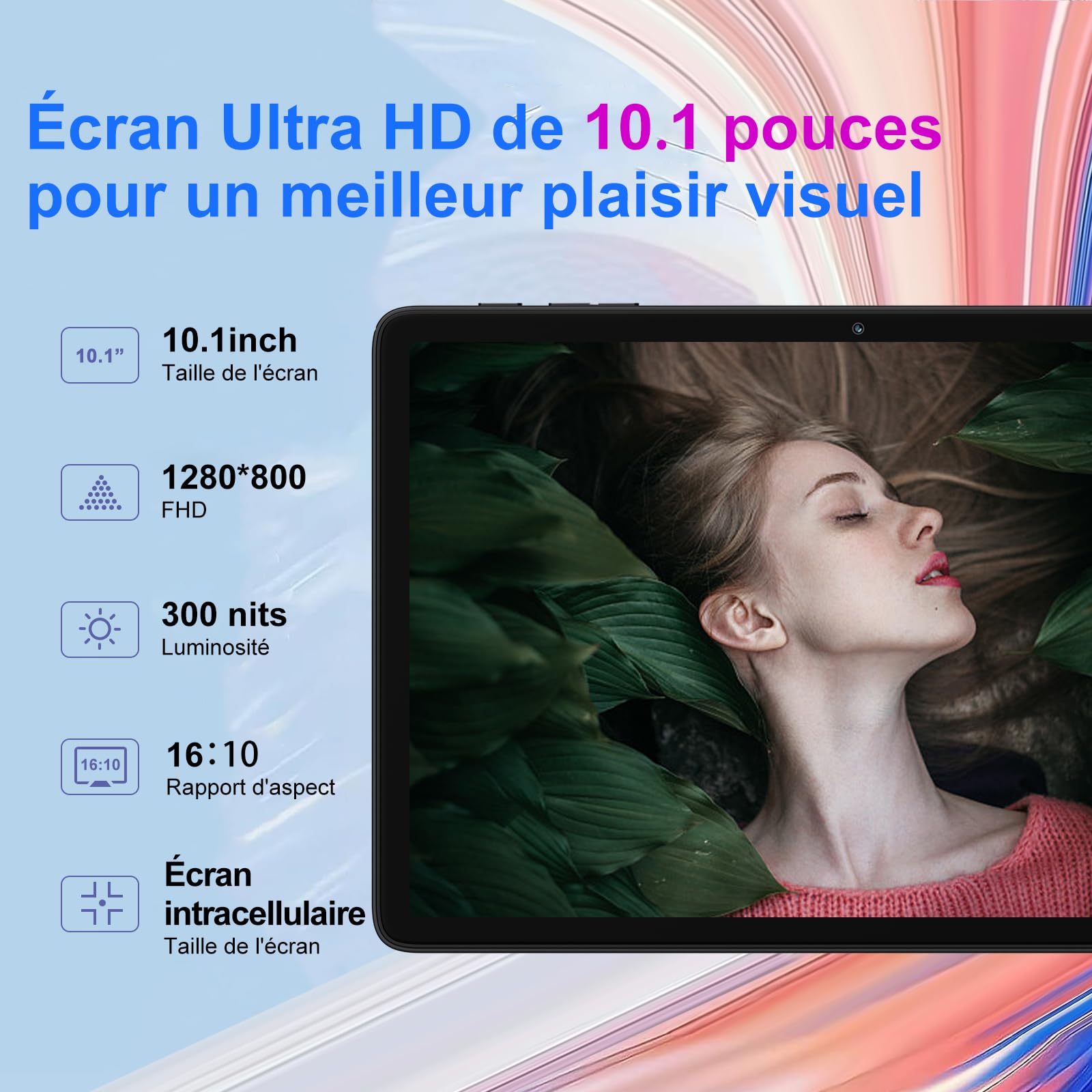 2026 Neueste Tablet 10 Zoll Android Octa-Core 22GB RAM+128GB ROM 2TB Erweiterbar, BT 5.0, 8000mAh, 8+5MP, 1280 x 800 FHD IPS, GPS, Widevine L1, 5G+2.4G WiFi 6, Tablet mit Tastatur und Maus - Schwarz
