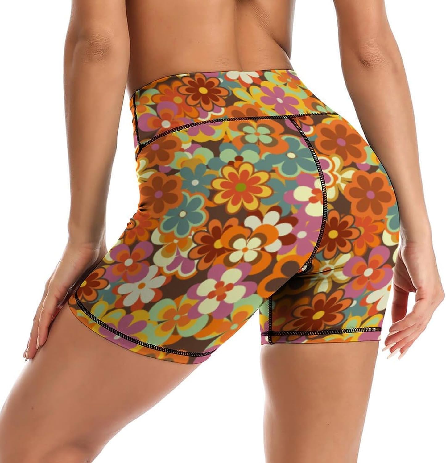 Yoga Shorts High Waisted Tummy Control Biker Shorts for Womens Athletic Running Workout Gym Tennis Shorts - Image 3