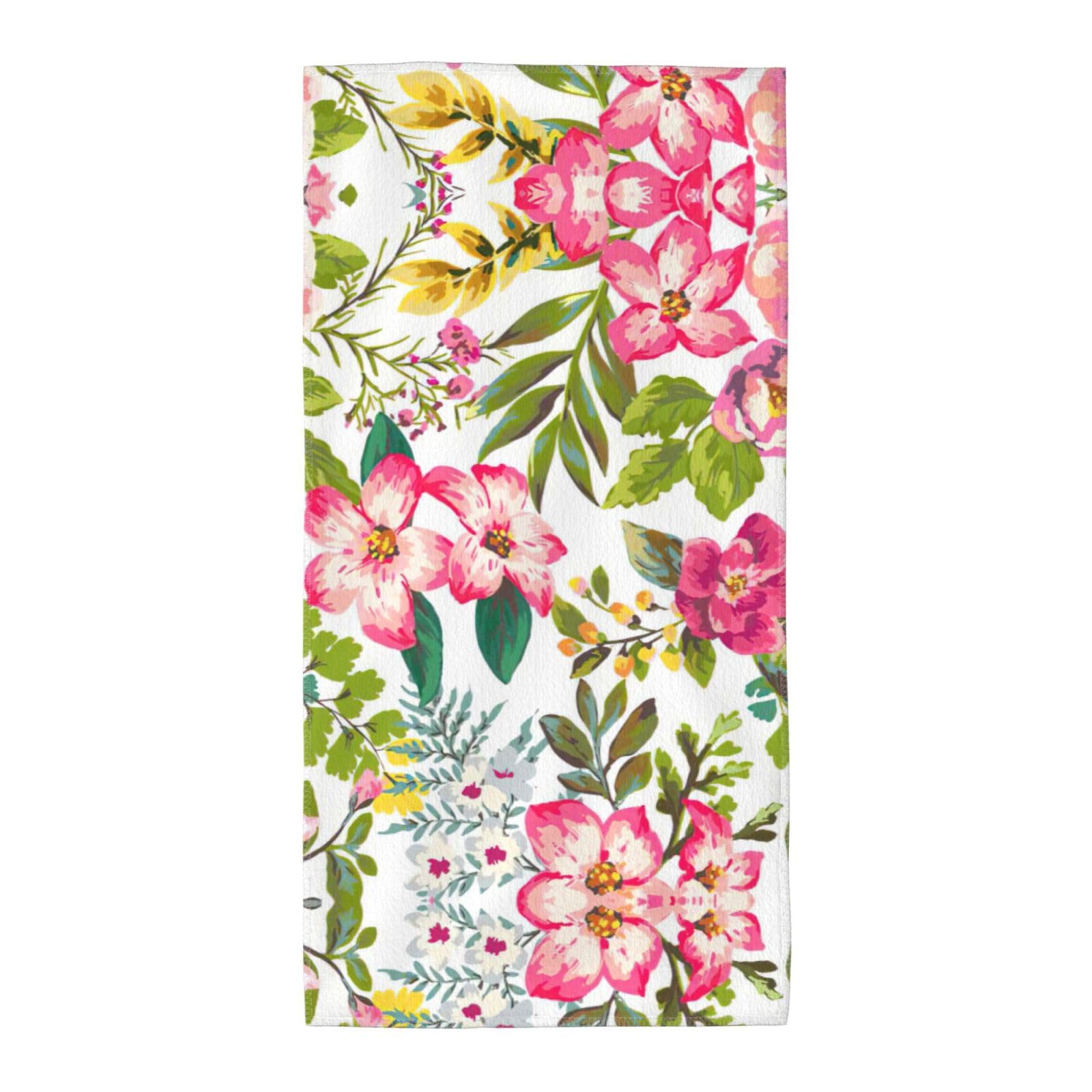 SDEGTHO Hibiscus Flowers Soft Absorbent Long Towel For Gym Sports Picnic Leisure Use