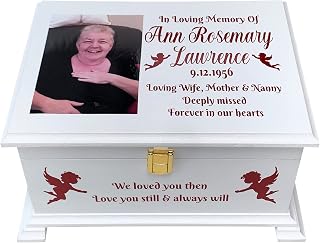 Large Ashes Casket/Urn/Box - Cremation Memorial Urn Casket Box Keepsake Customised Unique - Personalised & Handmade (With Clasp & Photo)
