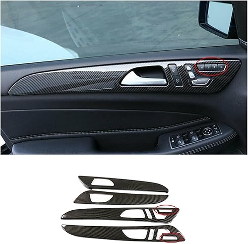 Miniatura 4 de Tira de fibra de carbono para manija de puerta interior de automóvil, compatible con Mercedes Benz W166 ML GL 2012-2015 GLS GLE 2016-2019