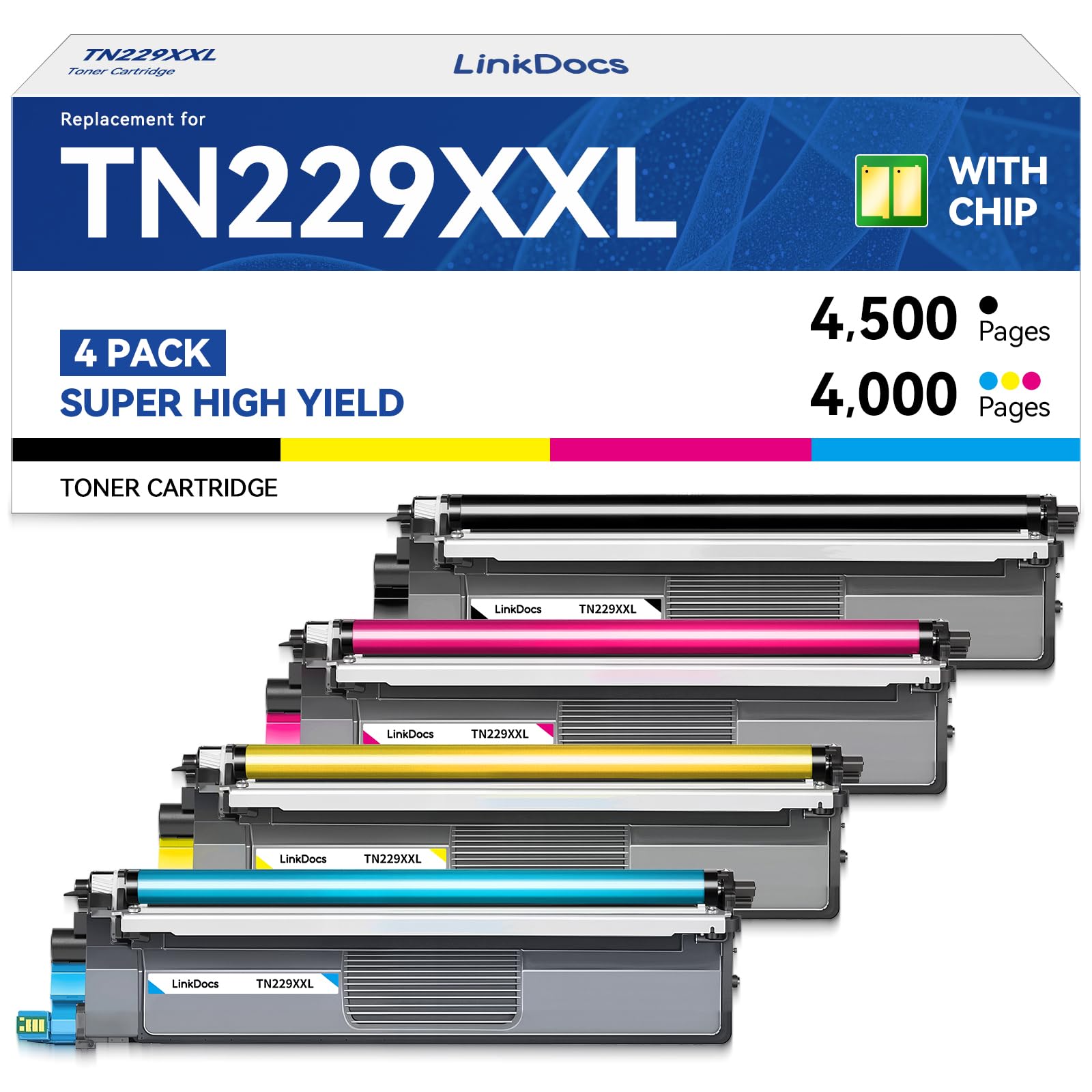 LinkDocs TN229 2PK Black Standard Yield Printer Toner Cartridge Replacement For