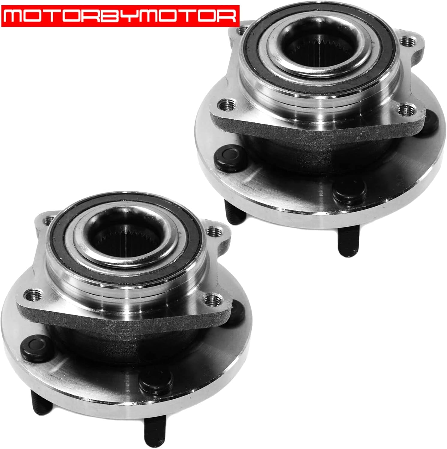 MotorbyMotor 513263 Front Wheel Hub and Bearing Assembly (ABS Encoder) fits for 2011-2014 Chrysler 200, 2007-2010 Chrysler Sebring, 2008-2014 Dodge Avenger Wheel Bearing and Hub Assembly 5 Lugs-2pc