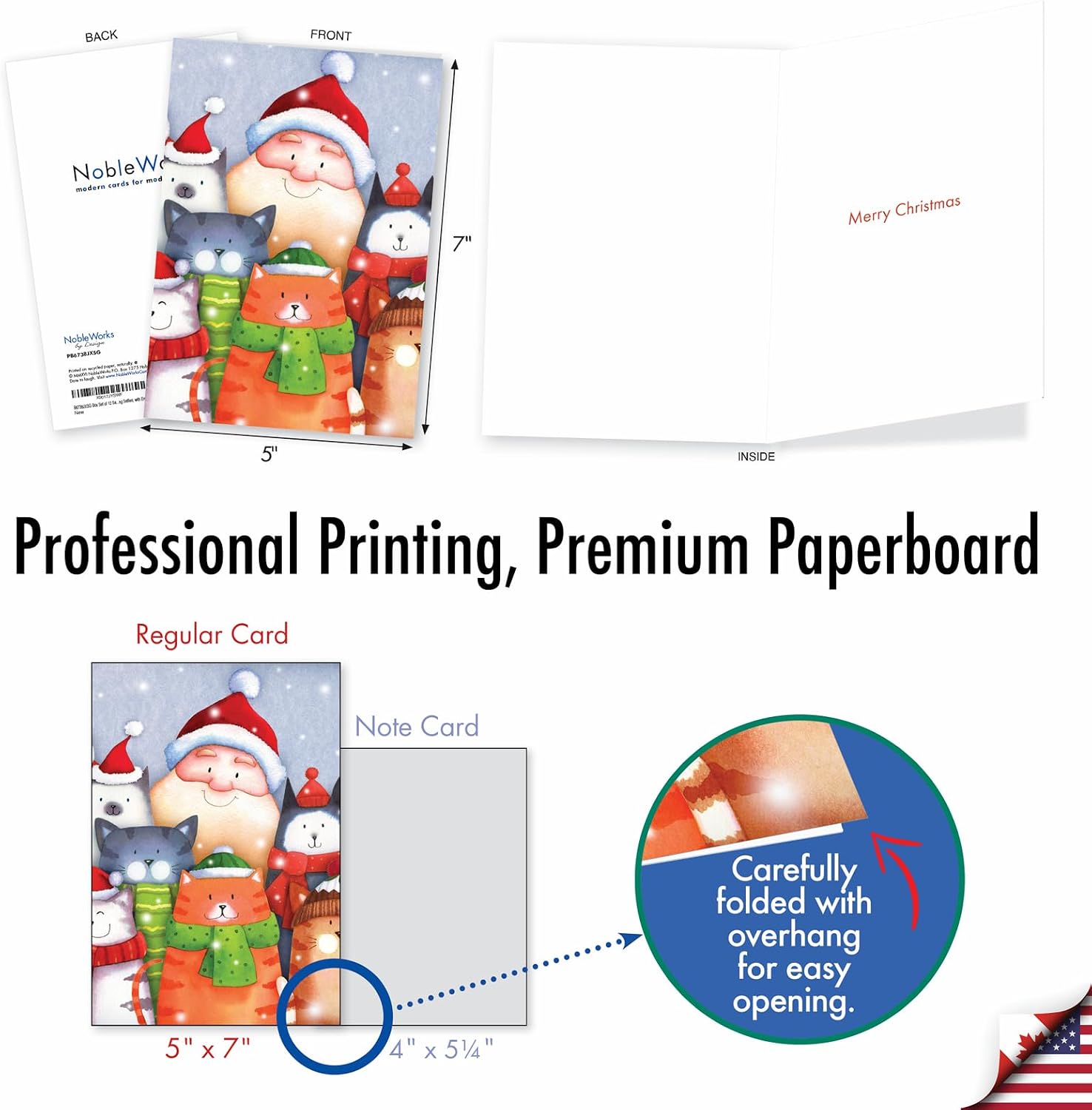 The Best Card Company - 12 Merry Christmas Cards with Envelopes - Boxed Cards with Santa Claus, Vintage Holiday Greetings (1 Design, 12 Cards) - Santa Selfies B6738JXSG