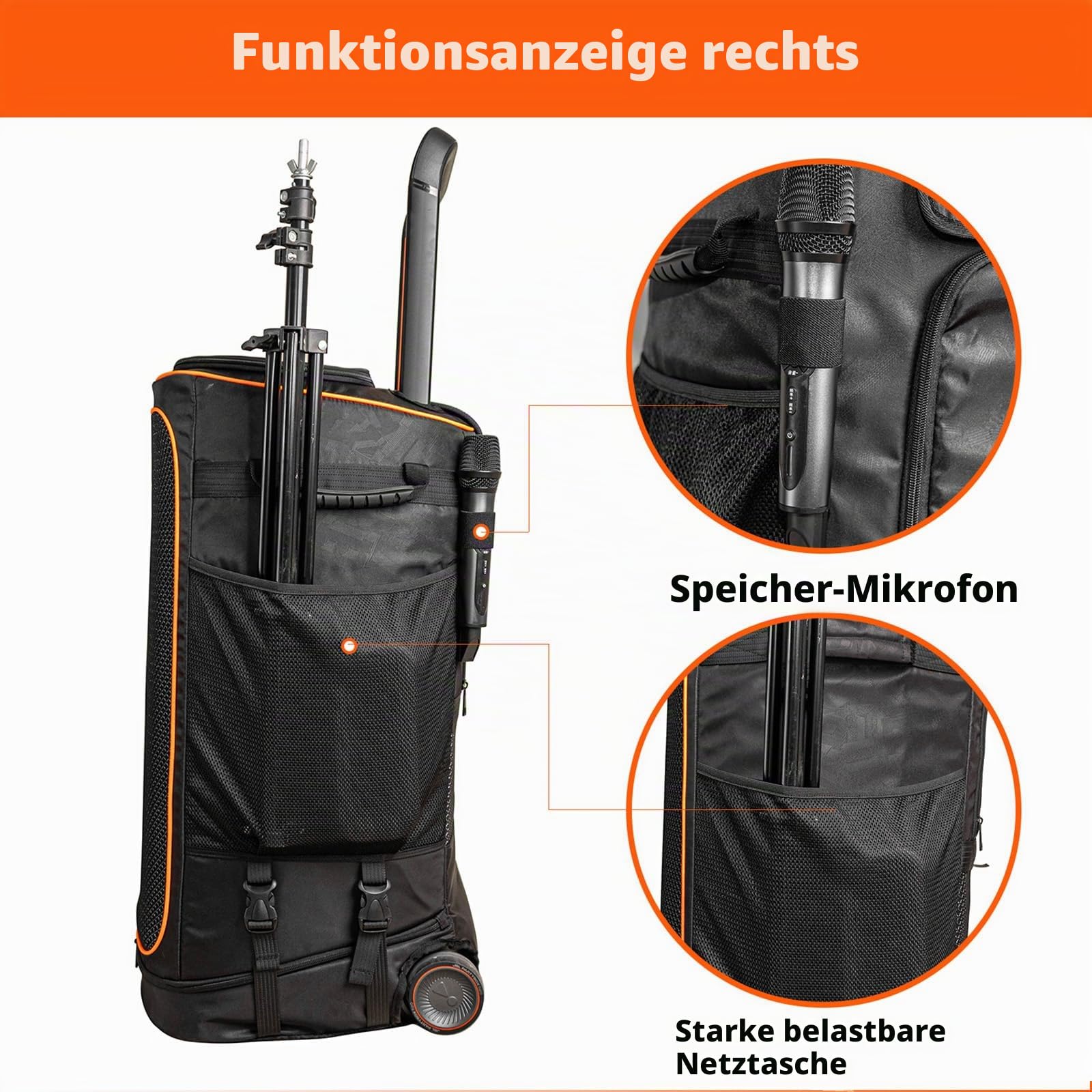 Tasche für JBL PartyBox 520 - Tragbare Aufbewahrung Schutzhülle für PartyBox 520 Lautsprecher & Zubehör, strapazierfähige Reisetasche für DJs, Partys im Freien und