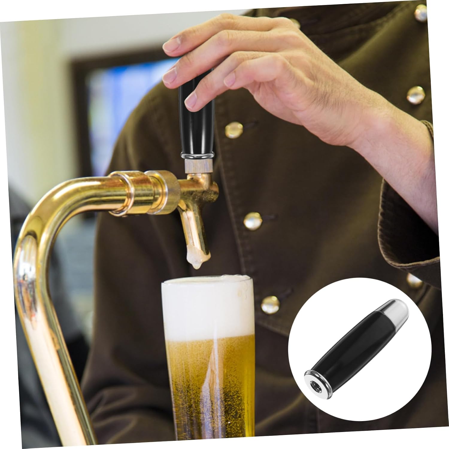 Classic Keg Tap Handle Heavy Duty Beer Faucet with Plastic Easy Installation for Homebrewing Kegerator Systems Elegant Design for Beer Dispensing