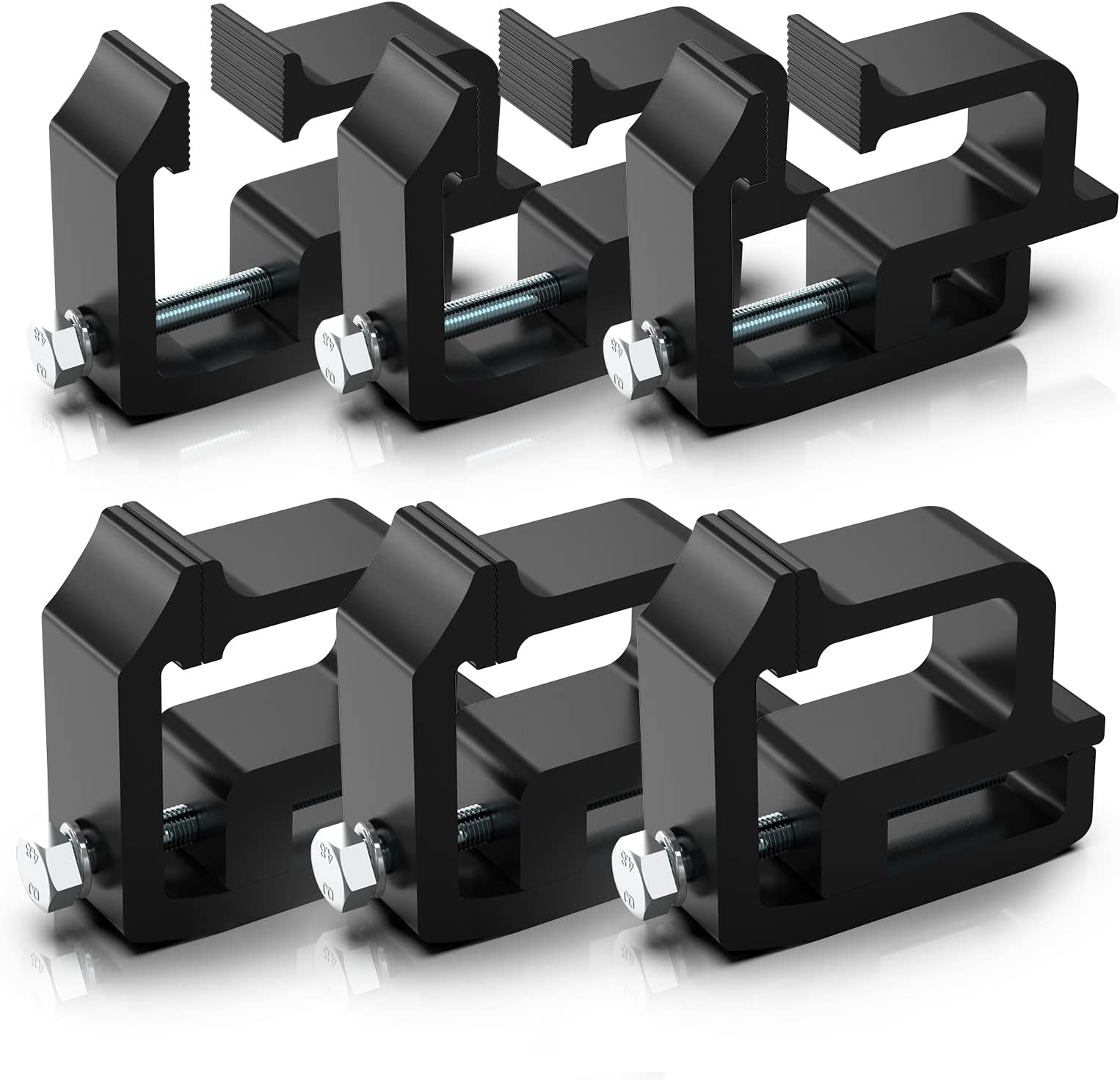 ovsor Truck Clamps Set of 6 Packs for Truck Camper, Truck Bed Clamps, Mounting Clamps for Dodge Ram 1500 2500 3500, F150, F250(6, Black)