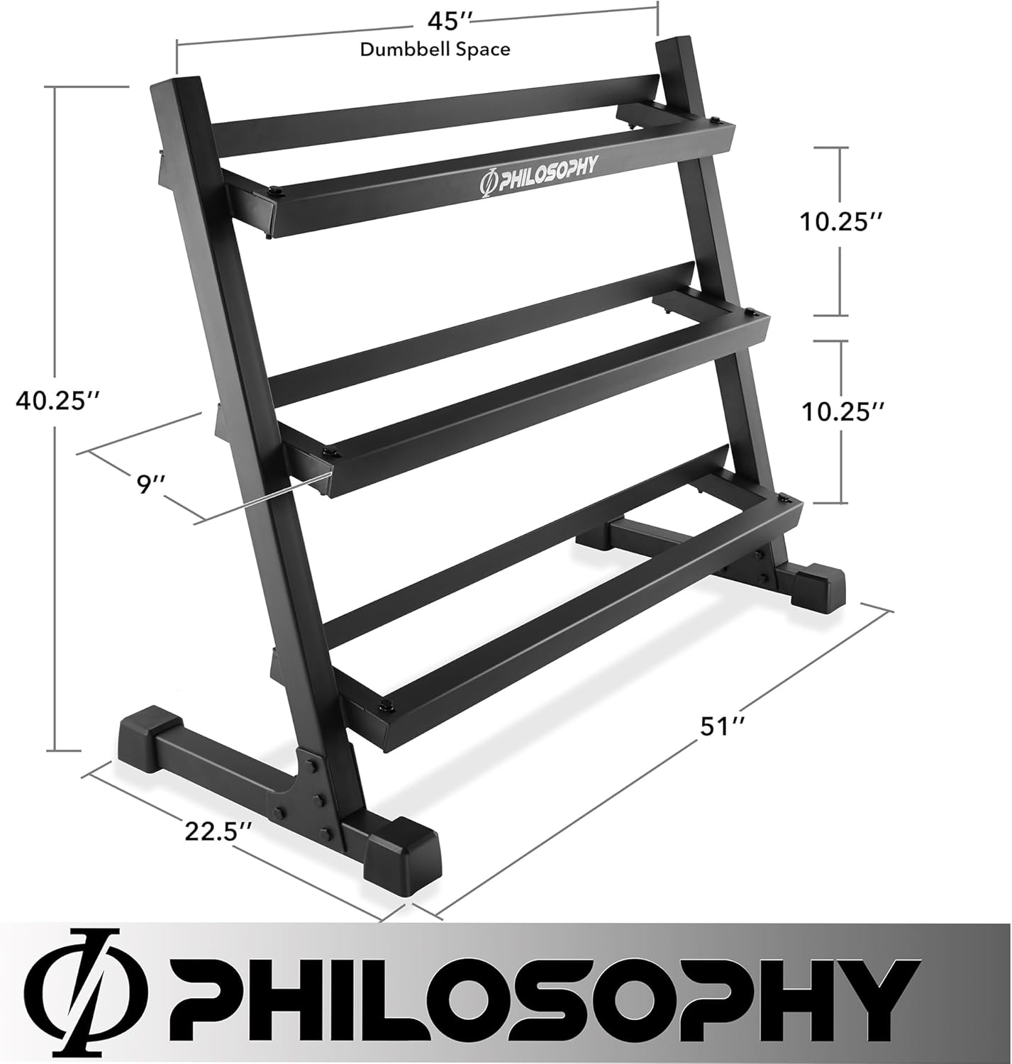 Philosophy Gym Commercial Dumbbell Rack, Heavy-Duty