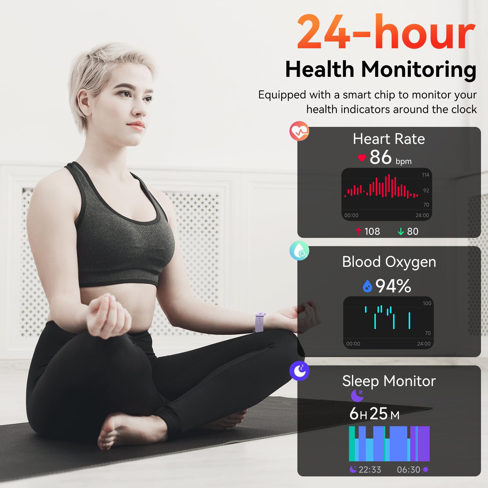 Smart Watch con Alexa integrato, 1,8 pollici HD Health Fitness Tracker, chiamate/notifiche Bluetooth, oltre 120 modalità sportive, monitoraggio della frequenza cardiaca/sonno 24/7, impermeabile IP68