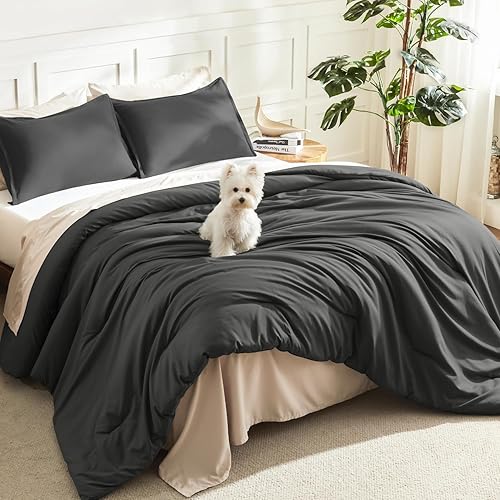 Miniatura 27 de Litanika - Juego de edredón de tamaño queen extragrande, 3 piezas, color verde salvia, ligero, unicolor, para todas las estaciones, esponjoso Verde